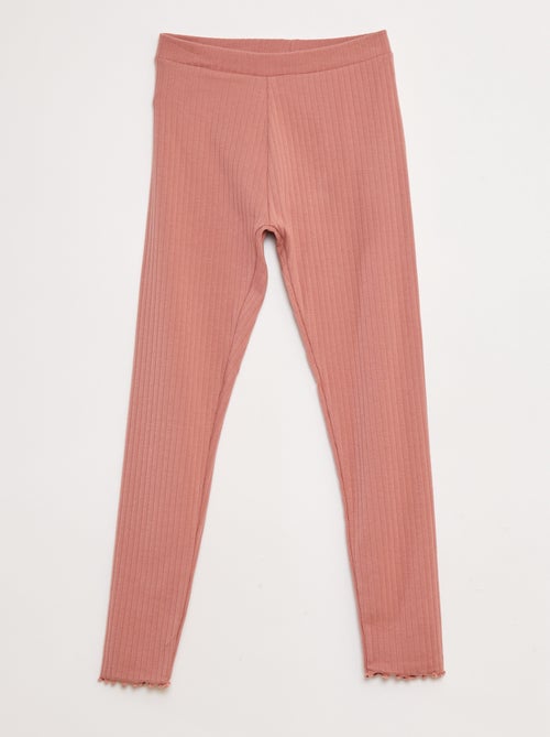 Lote de leggings caneladas 1 estampadas + 1 lisas - 2 peças - Kiabi