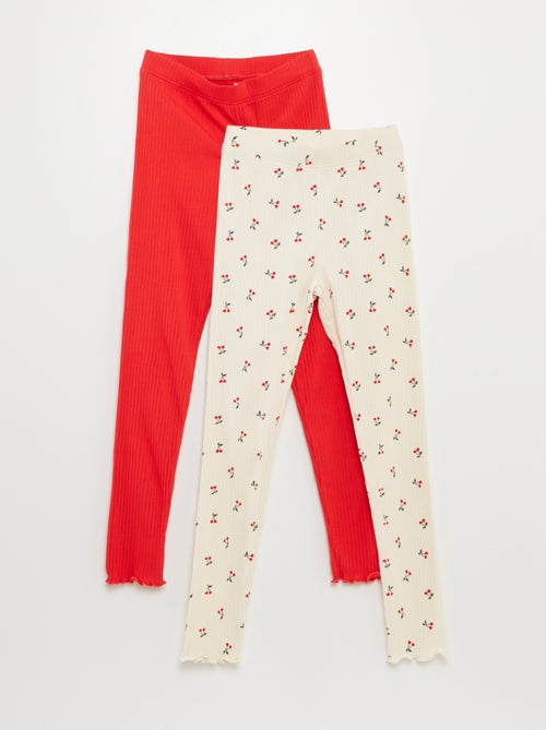 Lote de leggings caneladas - Kiabi