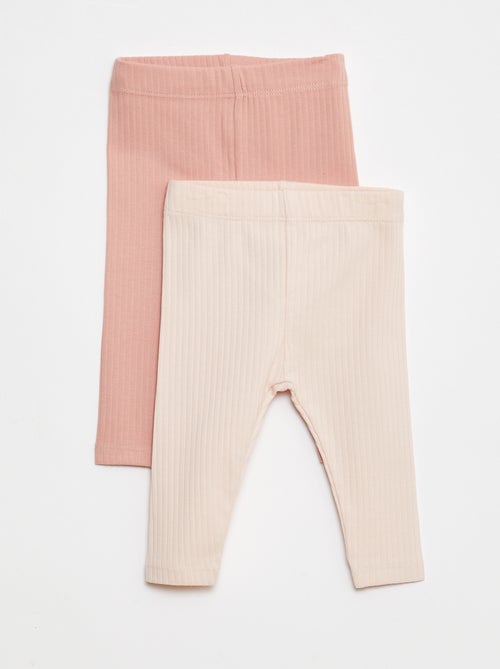 Lote de Leggings caneladas compridas - 2 peças - Kiabi