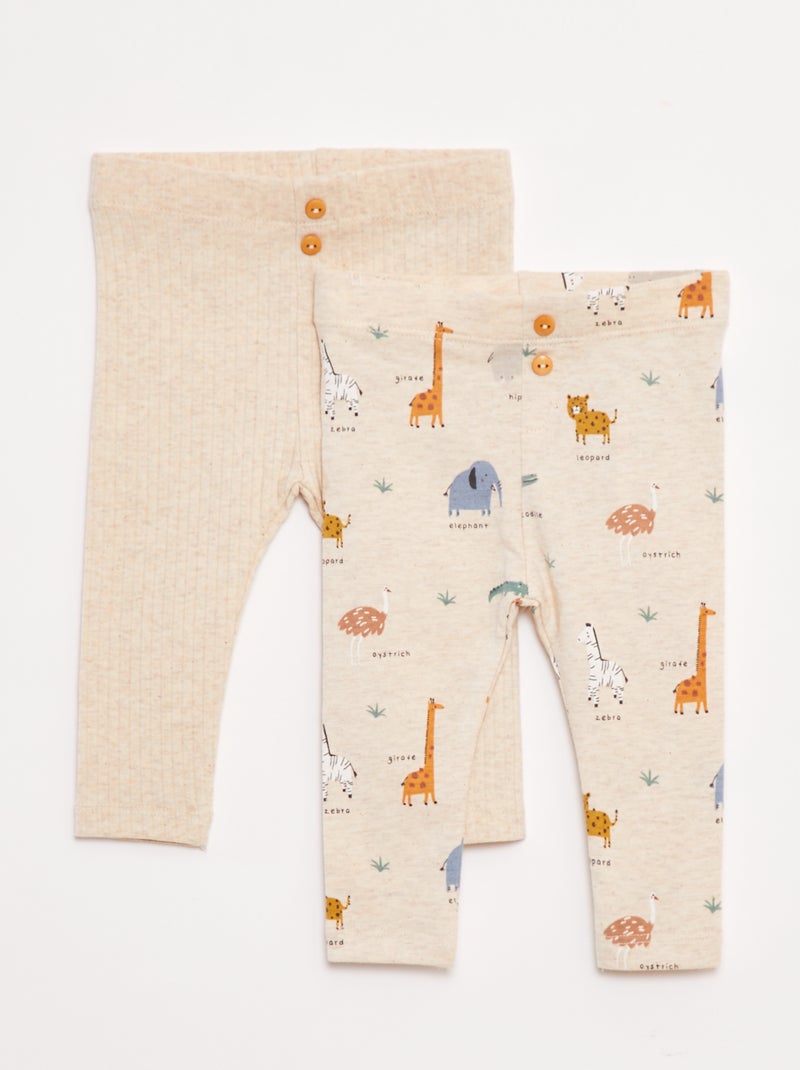 Lote de leggings compridas Bege - Kiabi