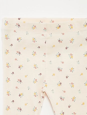 Lote de leggings compridos 1 estampado all-over / 1 cor lisa