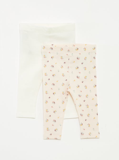 Lote de leggings compridos 1 estampado all-over / 1 cor lisa - Kiabi