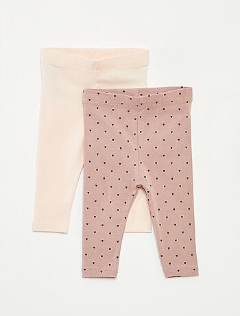 Lote de leggings compridos 1 estampado all-over / 1 cor lisa
