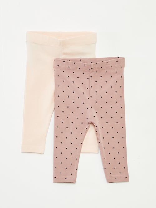 Lote de leggings compridos 1 estampado all-over / 1 cor lisa - Kiabi