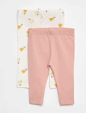 Lote de leggings compridos 1 estampado all-over / 1 cor lisa