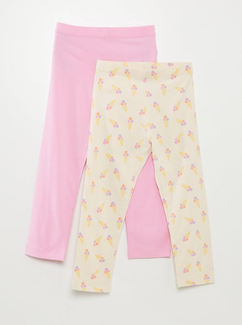 Lote de leggings curtas com motivos - 2 peças - Kiabi