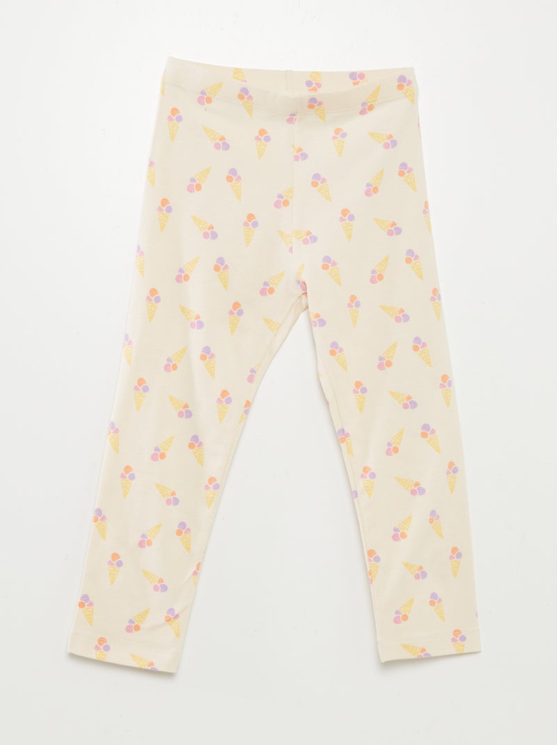 Lote de leggings curtas com motivos - 2 peças BRANCO - Kiabi
