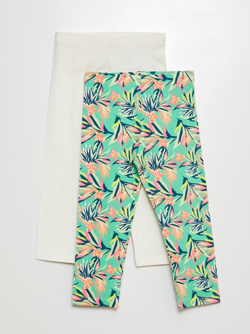 Lote de leggings curtas com motivos - 2 peças - Kiabi