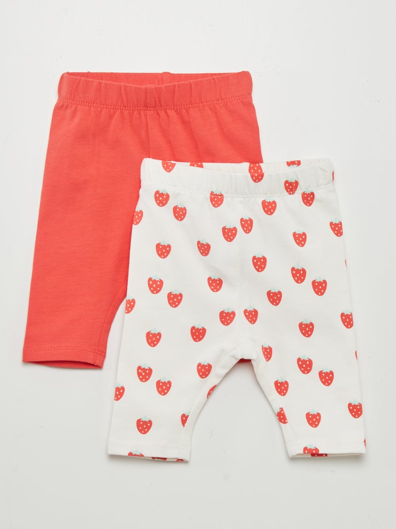 Lote de leggings em jersey  - 2 peças BRANCO - Kiabi