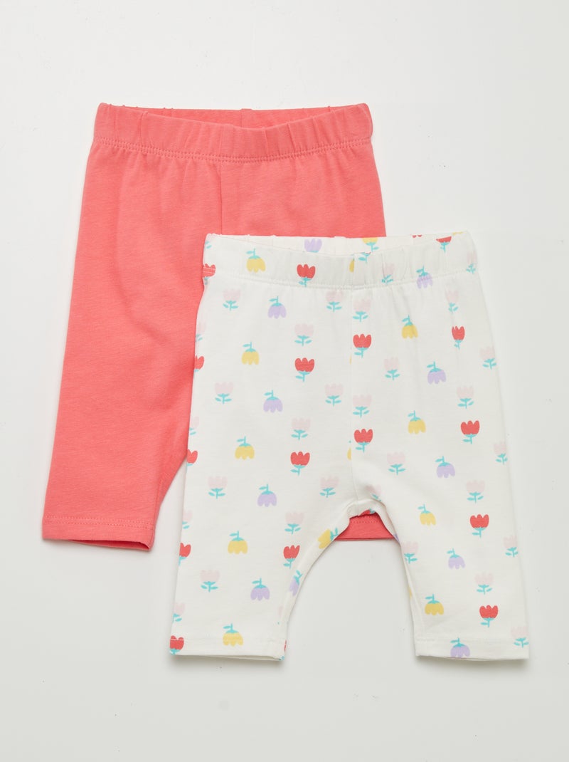 Lote de leggings em jersey  - 2 peças BRANCO - Kiabi