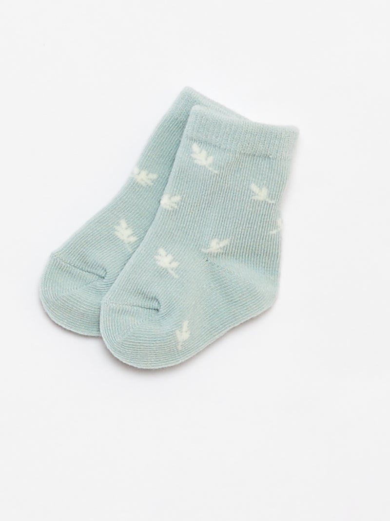 Lote de leggings nervuradas + meias - 2 peças AZUL - Kiabi