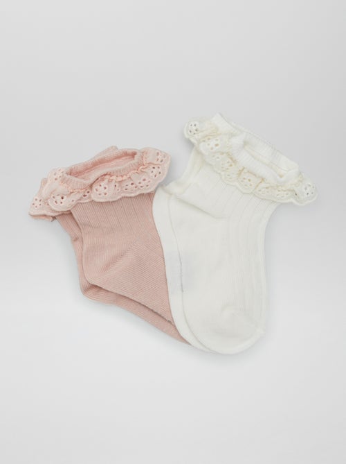 Lote de meias com folhos  - 2 pares - Kiabi