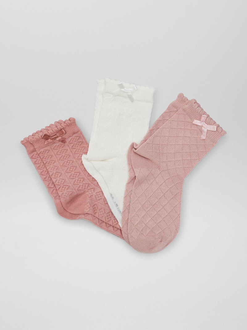 Lote de meias de fantasia  - 3 pares ROSA - Kiabi