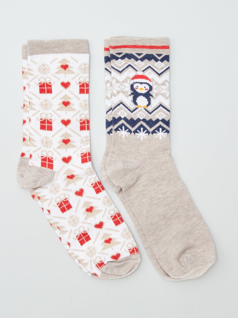 Lote de meias de Natal BEGE - Kiabi