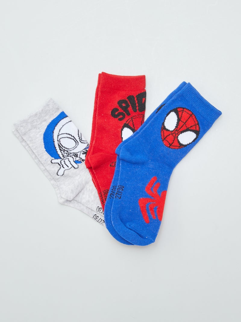 Lote de meias 'Homem-Aranha' - 3 pares AZUL - Kiabi
