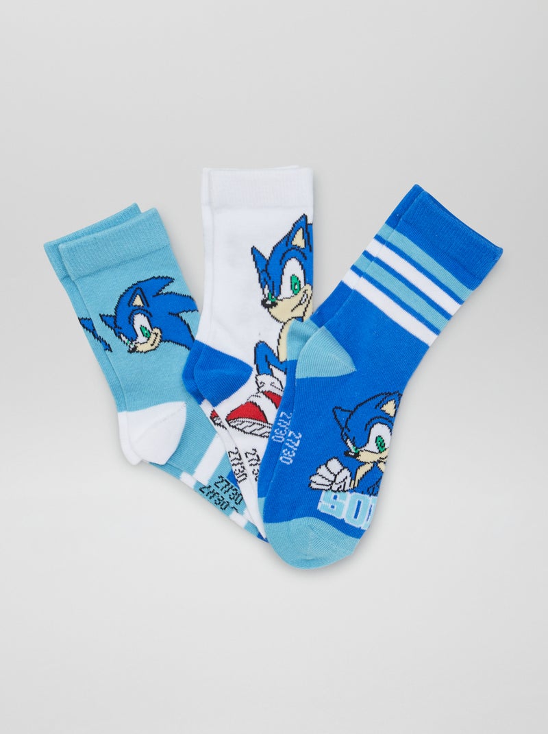 Lote de meias 'Sonic'  - 3 pares AZUL - Kiabi