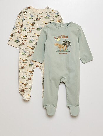 Lote de pijamas babygrow em jersey - 2 peças