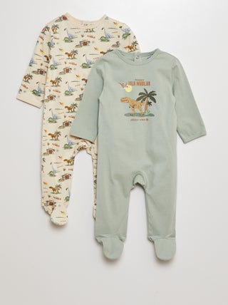 Lote de pijamas babygrow em jersey - 2 peças
