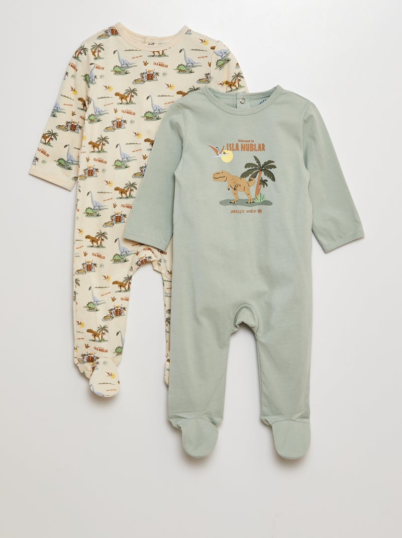 Lote de pijamas babygrow em jersey - 2 peças VERDE - Kiabi