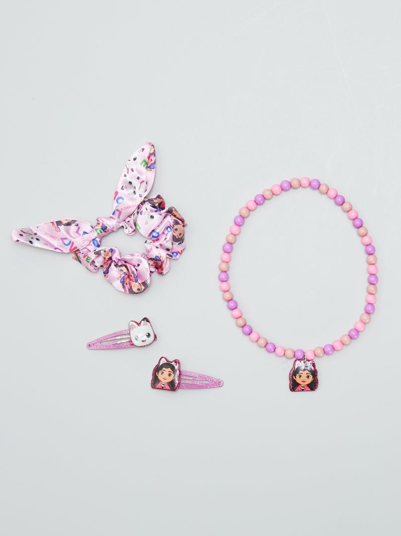 Lote de pulseira + elástico de cabelo + ganchos 'A Casa Mágica da Gaby' ROSA - Kiabi
