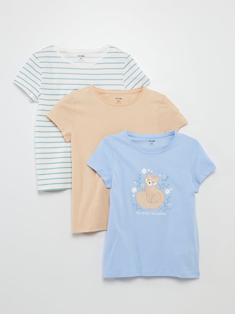 Lote de t-shirts estampadas - 3 peças AZUL - Kiabi