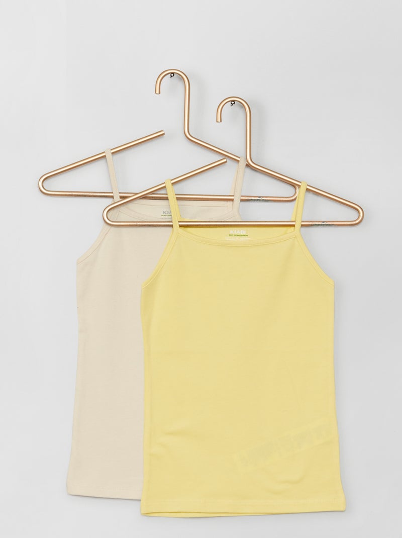 Lote de tops lisos em jersey BRANCO - Kiabi