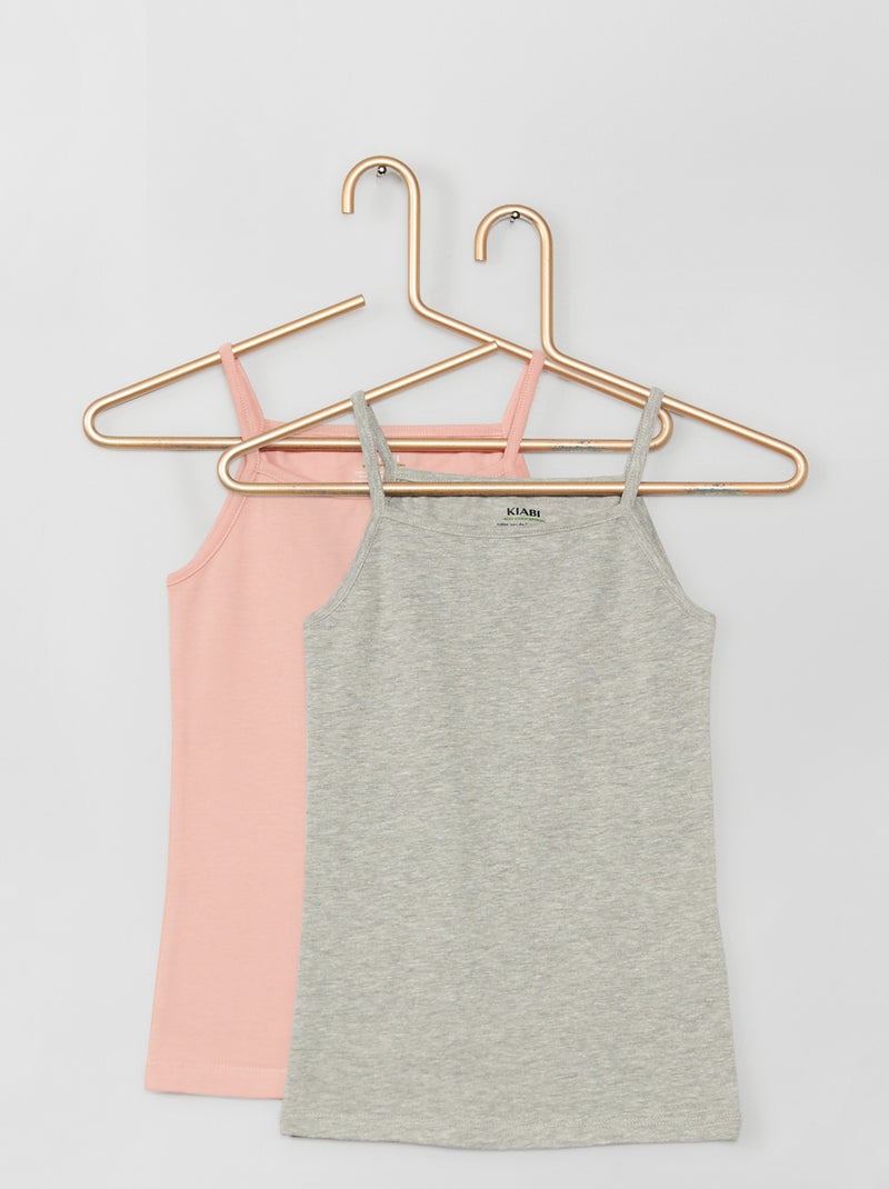 Lote de tops lisos em jersey BRANCO - Kiabi