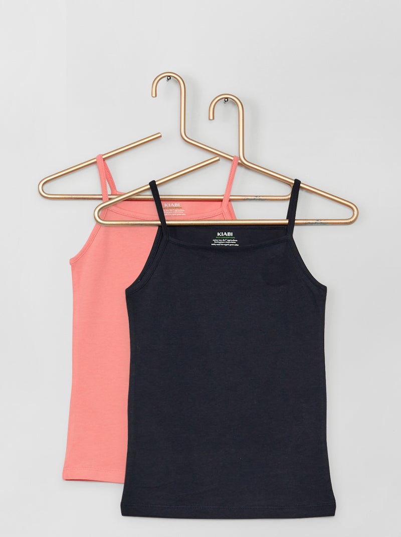 Lote de tops lisos em jersey ROSA - Kiabi