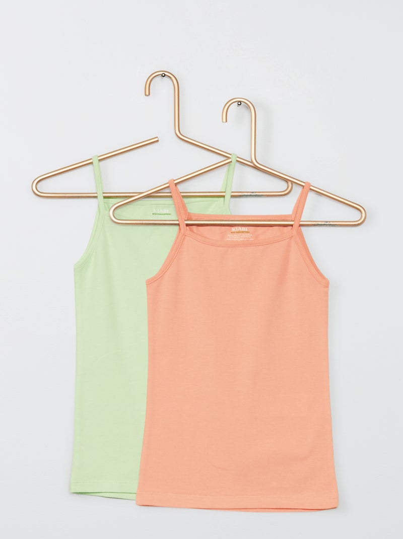 Lote de tops lisos em jersey VERDE - Kiabi