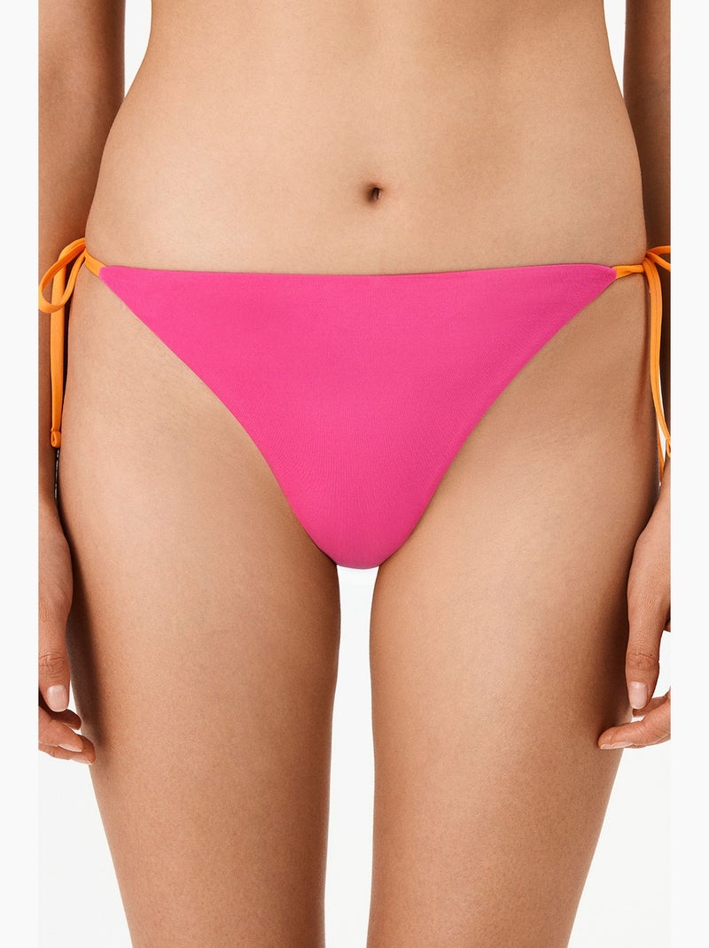 Lucilla parte de baixo de biquíni de cintura média penti Rosa-fluo/Solinotes - Kiabi