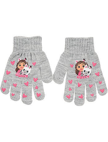 Luvas cinzento menina gabby's dollhouse - licença oficial