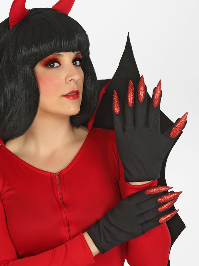 Luvas com unhas fantasia - Fato Preto/ Vermelho - Kiabi