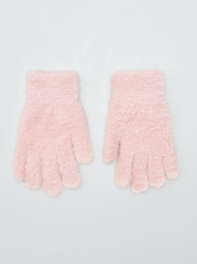 Luvas de malha felpuda e macia ROSA - Kiabi