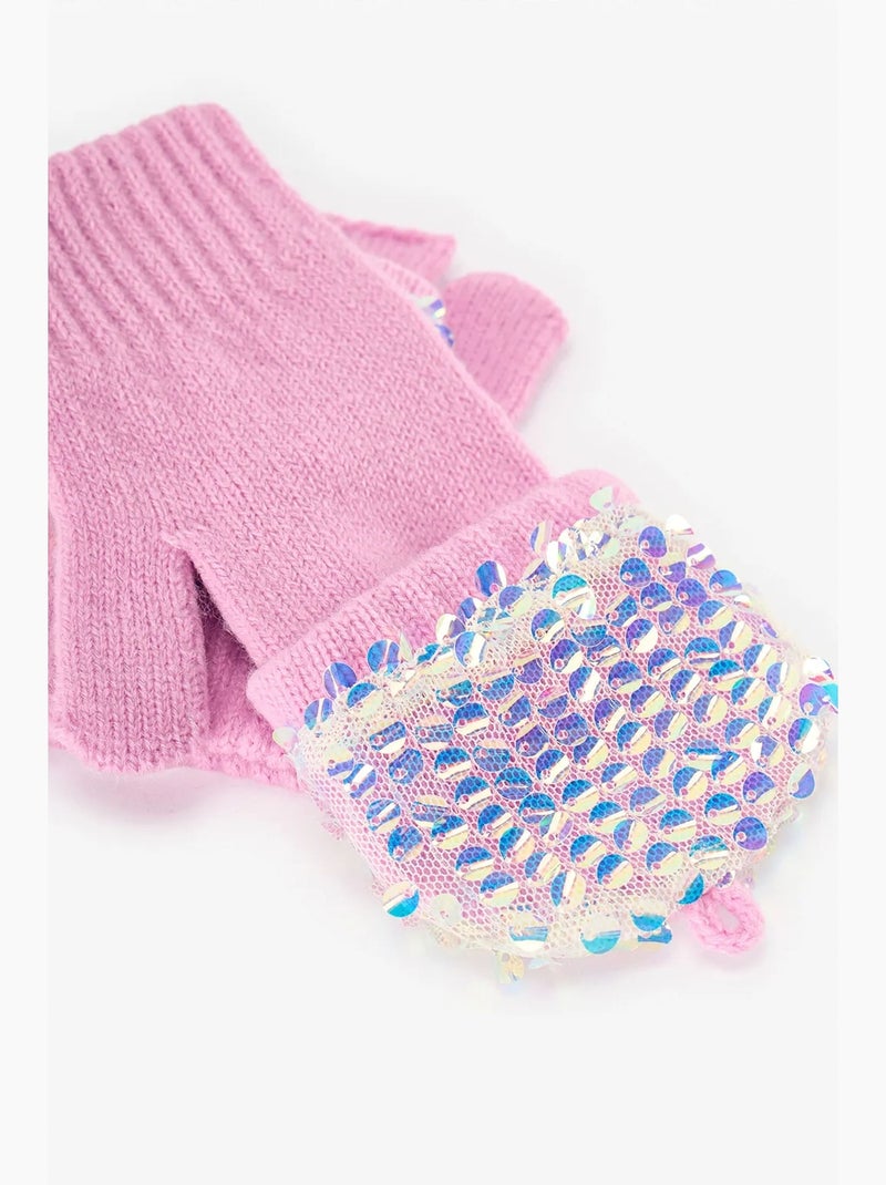 Luvas de menina com lantejoulas penti Rosa - Kiabi