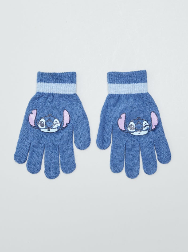 Luvas em malha 'Stitch' AZUL - Kiabi