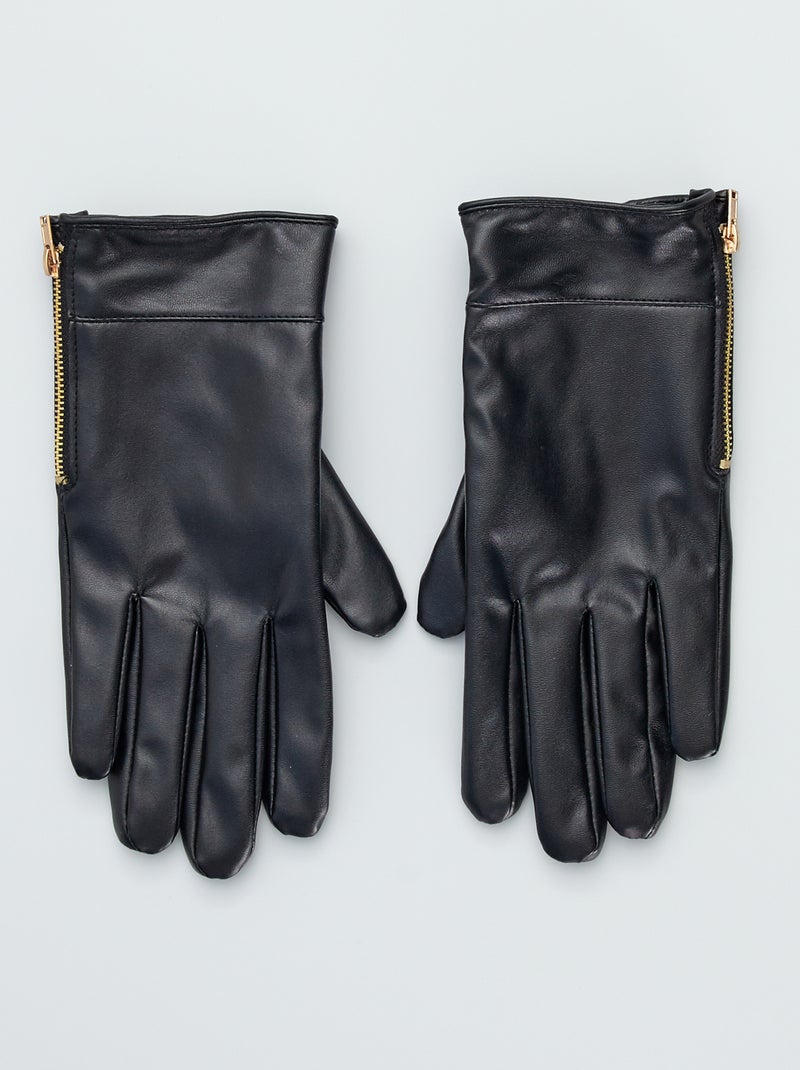 Luvas lisas com fecho Preto - Kiabi