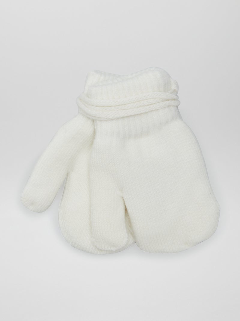 Luvas mistas forradas a malha polar Branco - Kiabi