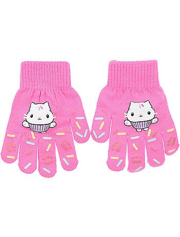 Luvas rosa menina gabby's dollhouse - licença oficial