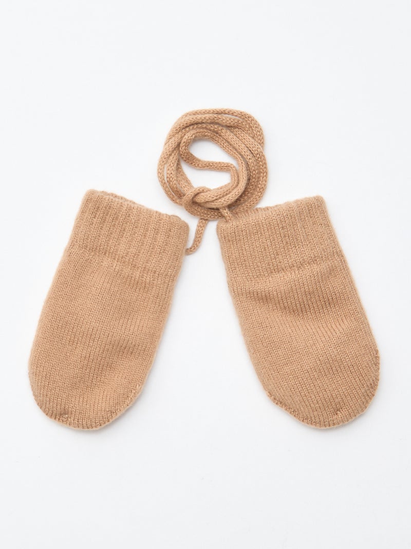 Luvas sem dedos de polar em malha Castanho - Kiabi