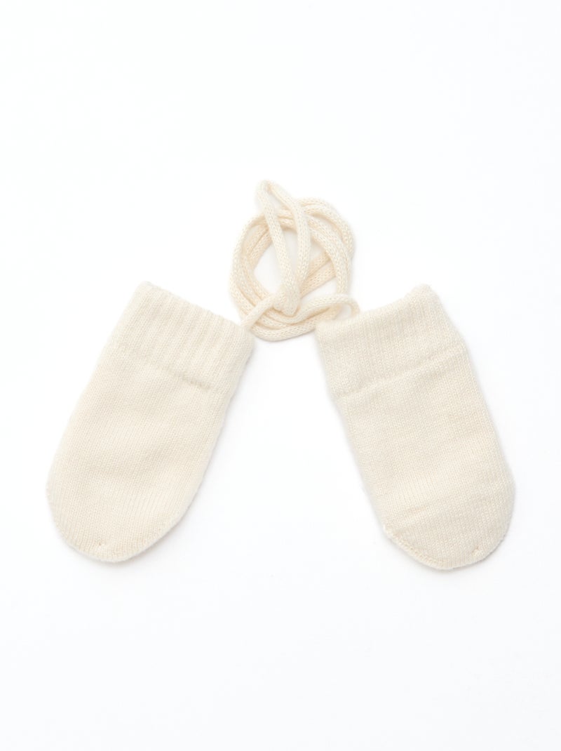 Luvas sem dedos polares de malha Bege - Kiabi