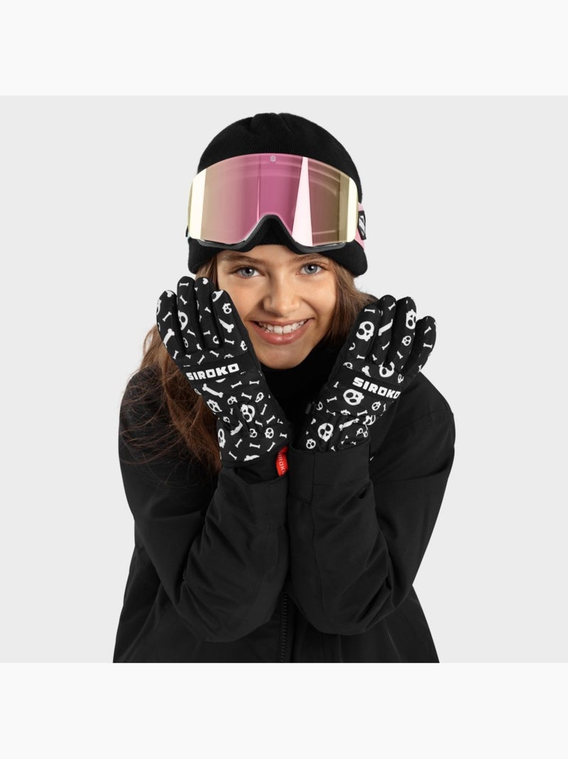 Luvas térmicas snowboard e ski para criança Preto - Kiabi
