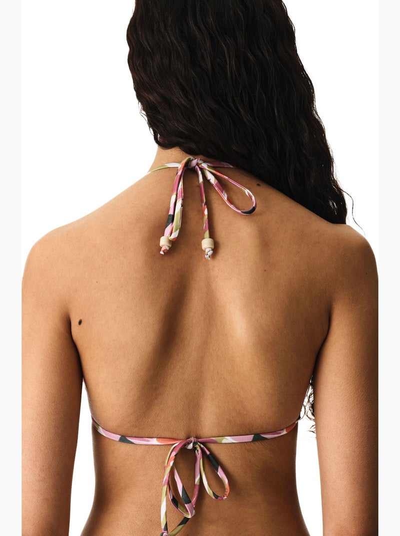 Luz top de biquíni triangular penti Rosa/Verde - Kiabi