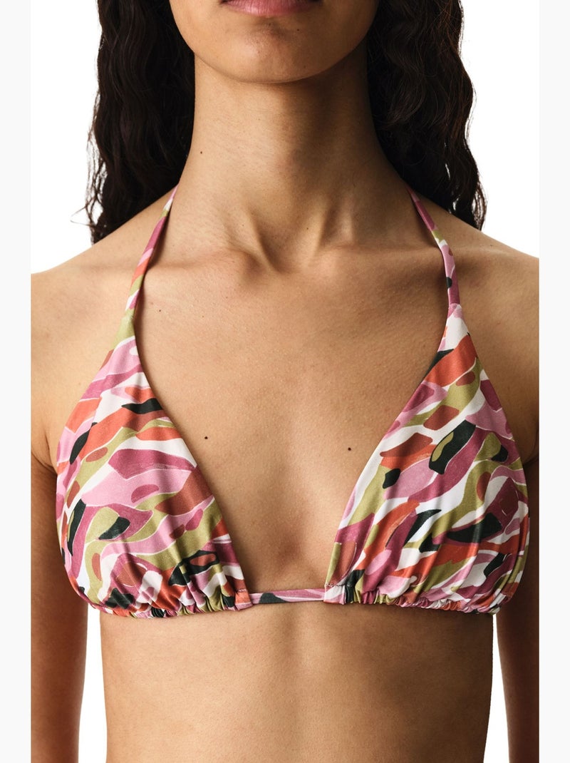 Luz top de biquíni triangular penti Rosa/Verde - Kiabi