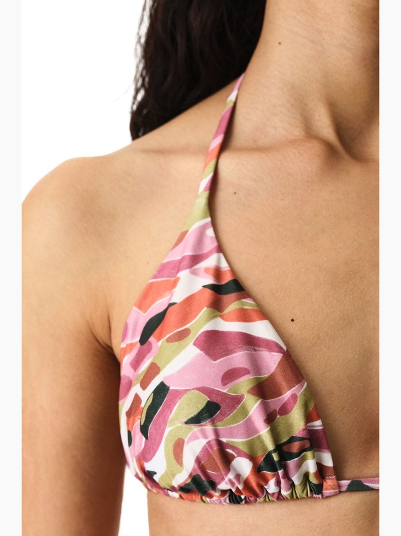 Luz top de biquíni triangular penti Rosa/Verde - Kiabi