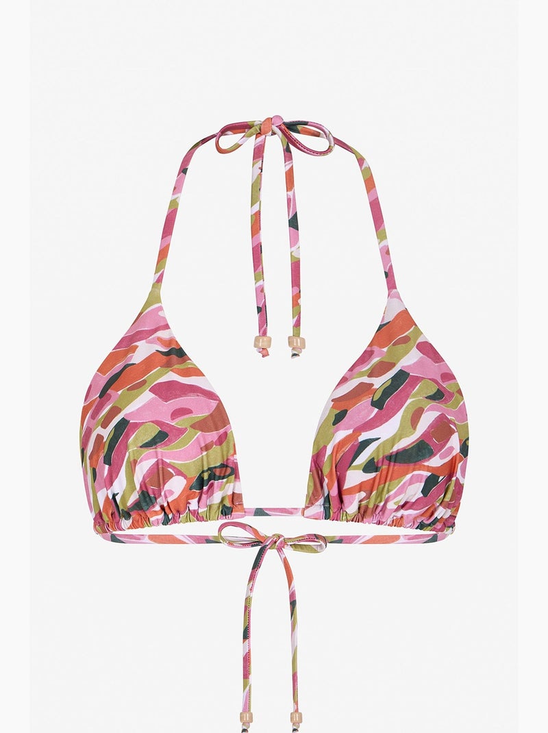 Luz top de biquíni triangular penti Rosa/Verde - Kiabi