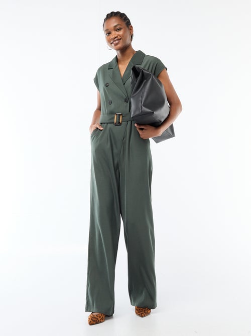 Macacão calça com cinto na cintura - Kiabi