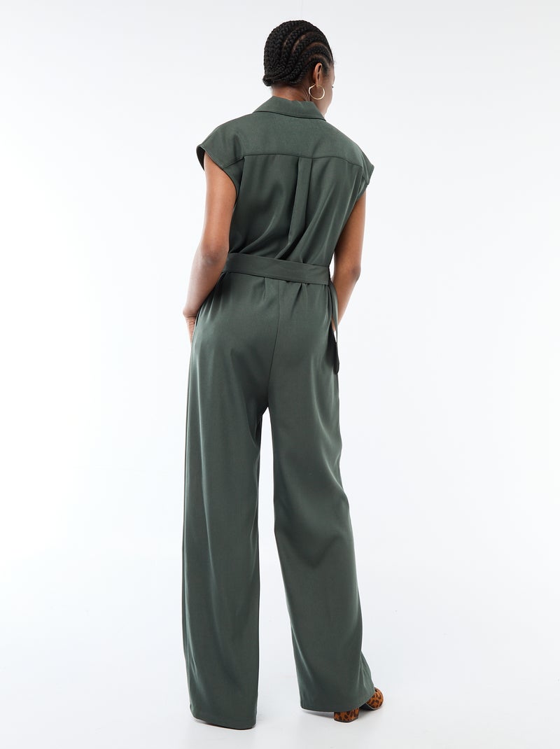 Macacão calça com cinto na cintura Verde - Kiabi
