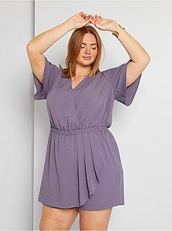 Macacão-calção acetinado - Kiabi