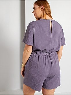 Macacão-calção acetinado - Kiabi