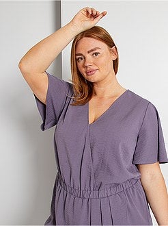 Macacão-calção acetinado - Kiabi